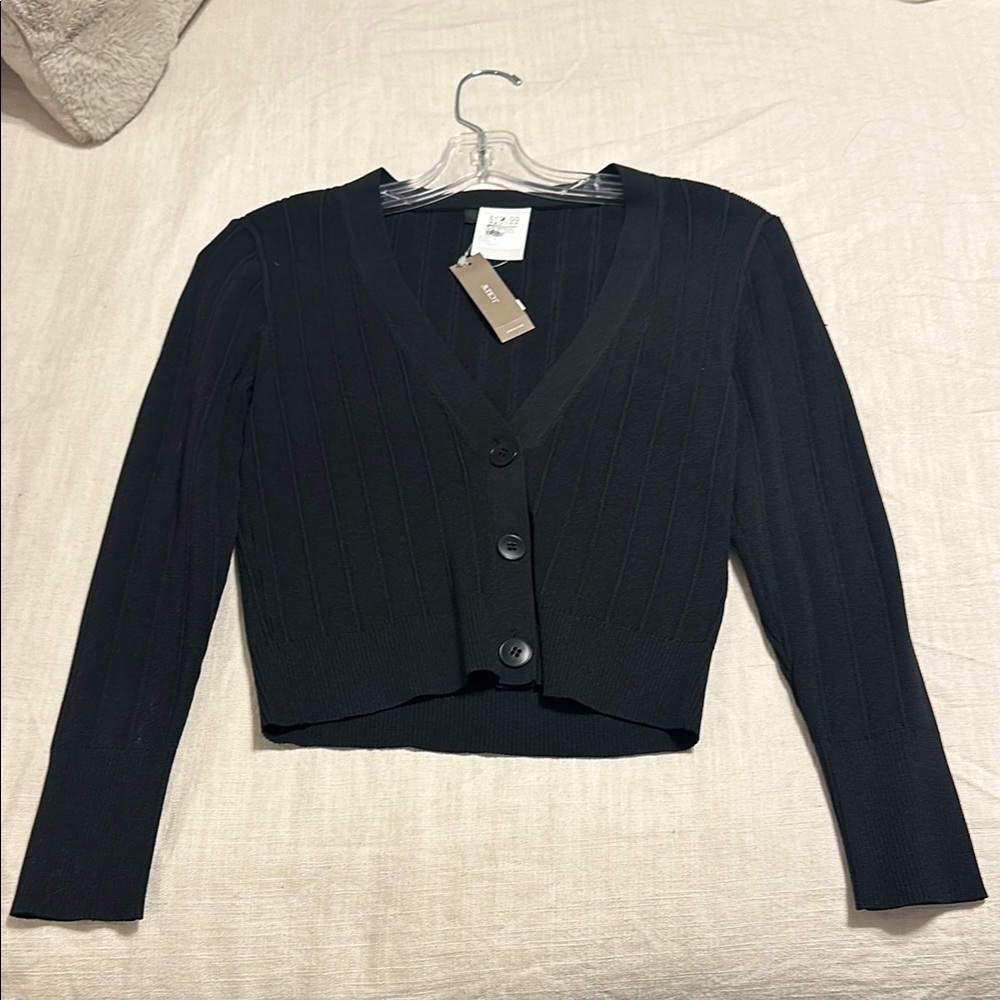 J.Crew Black Ribbed Cardigan